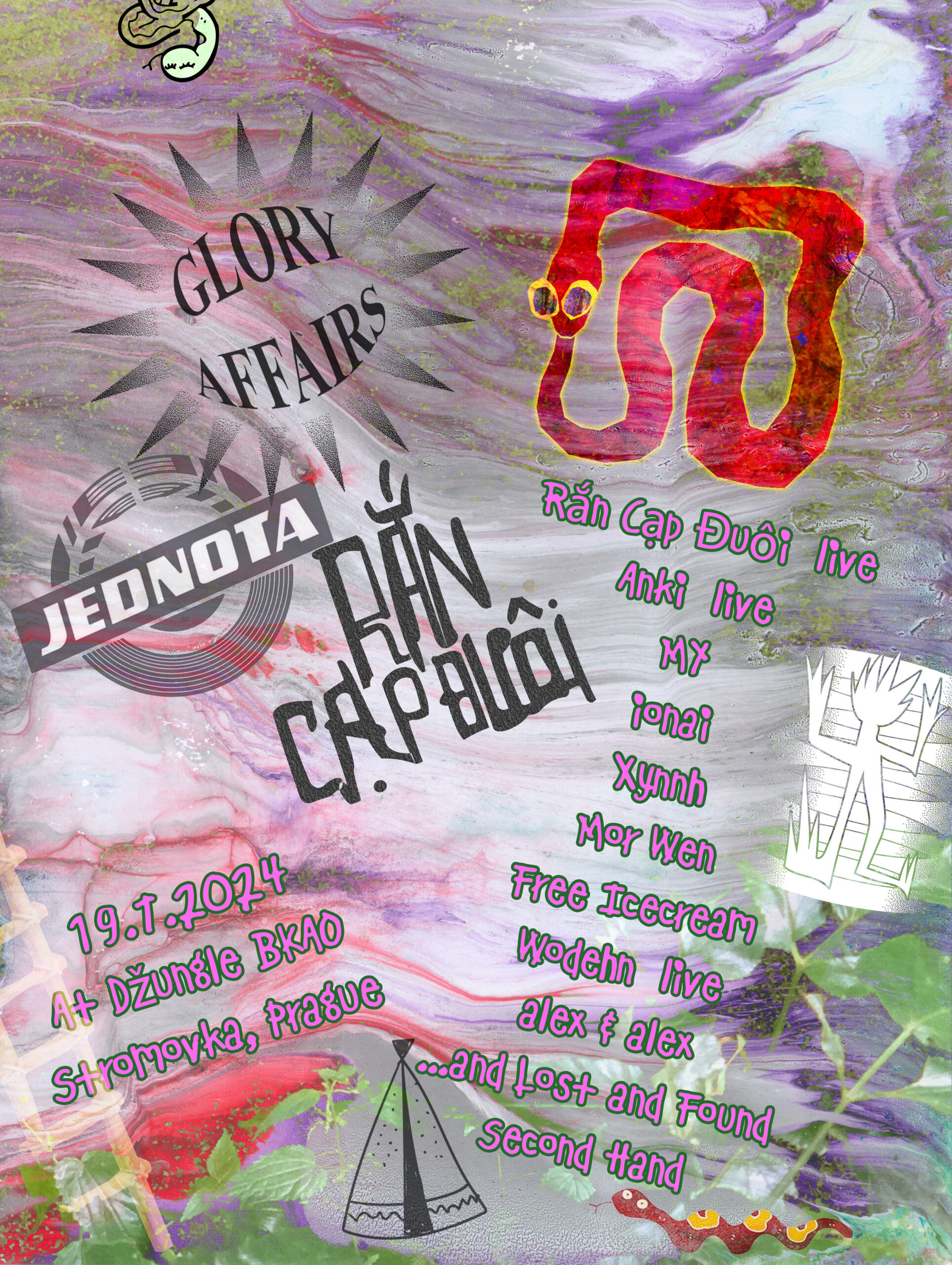 Pozvánka na uměleckou open air akci ve Stromovce s Glory Affairs