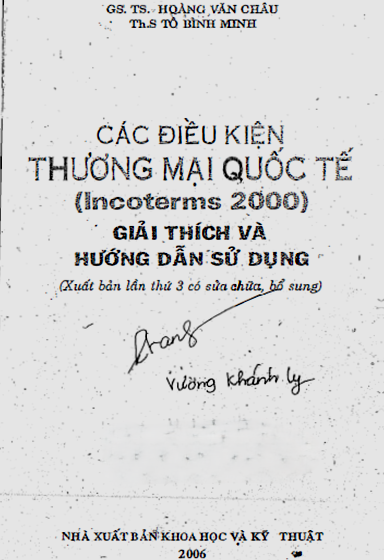  Các điều kiện thương mại quốc tế (Incoterms 2000) 